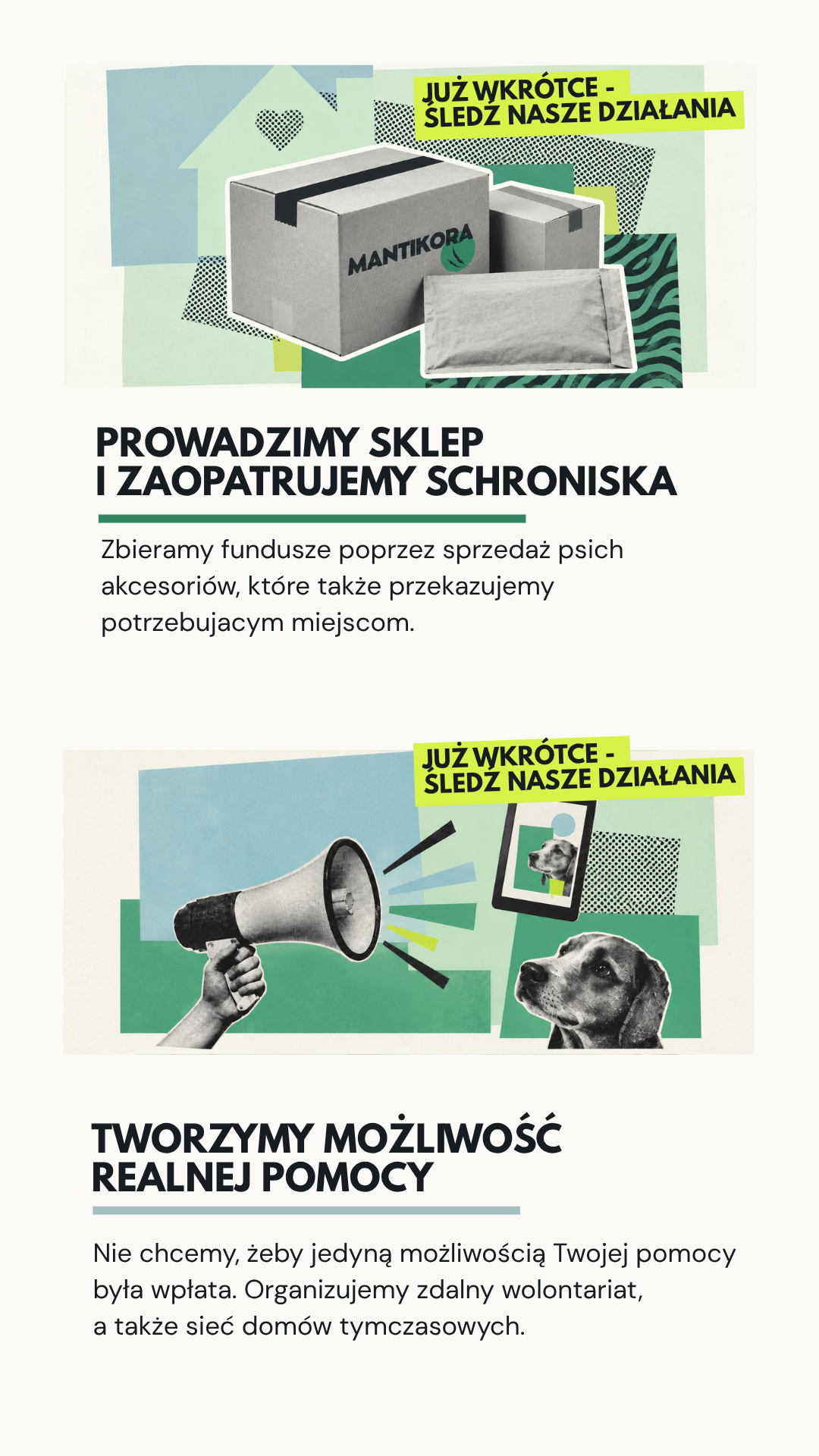 Sklep wspierający schroniska i możliwość realnej pomocy.